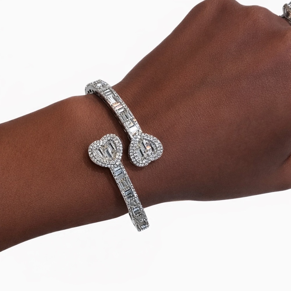 Open Cuff Bracelet 7inch- Silver - image 2